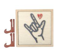 Love Sign Language I Love You I Love You - Cadeau pour elle - Cadeau pour lui - Cadeau de Saint-Valentin - Artisanat en bois - Décorations murales créatives - Gestes d'amour (avec support) - Bureau