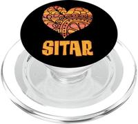 Love Sitar Instrument à Cordes Indien Motif Mandala Orange PopSockets PopGrip pour MagSafe