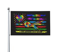 Love Someone With Autism Flag 3x5 Ft Double Side Outdoor Farmhouse Yard Sign Garden Drapeau décoratif avec œillets en laiton