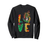 Love St Bernard Dog Funny Sunflower Tie Dye Leopard Sweatshirt