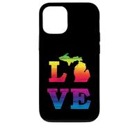 Love State of Michigan Rainbow - Look Vintage usé Coque pour iPhone 12/12 Pro