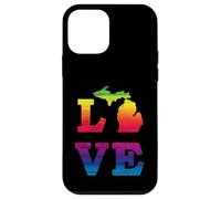 Love State of Michigan Rainbow - Look Vintage usé Coque pour iPhone 12 Mini
