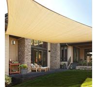 LOVE STORY 3,4 x 3,4 m - Voile d'ombrage rectangulaire pour terrasse, Protection Solaire, auvent extérieur, Jardin, Cour arrière, Sable (Nous fabriquons Une Taille personnalisée)