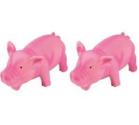 Love Story AMI Confort Cochon Grogne Jouet pour Chien en Latex 15 cm (Lot de 2)