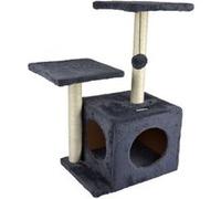 - Arbre à chat Tom avec niche et jouet - Gris anthracite