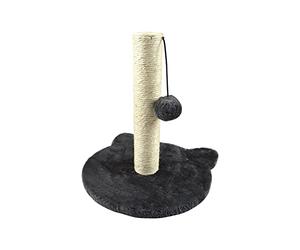 Love Story, Arbre à Chaton avec Socle Tête de Chat et Jouet MDF 30 x 30 x H33 cm Anthracite