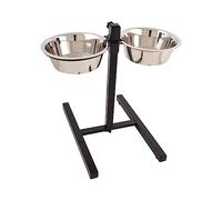 Love Story, Bar à Chien 2 Bols INOX Support Métal Hauteur Réglable 43 cm 2 x 1500Ml D21/14,5 cm