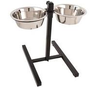 - Bar à chien porte-gamelles avec 2 bols inox
