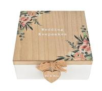 Love Story Boîte à souvenirs de mariage en bois Motif cœurs Mr et Mrs