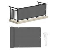 LOVE STORY Brise Vue pour Balcon 0.8x10m, Imperméable Couverture de Confidentialité Écran(PES),Protection UV Opaque pour Balcon with Cable Ties,Pare-Soleil pour Jardin Extérieur,Anthracite