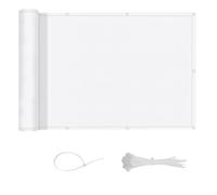 LOVE STORY Brise Vue pour Balcon 75x600cm,Cache Vue Opaque Imperméable avec Protection Anti-UV,Pare-Soleil Extérieur Jardin et Terrasse,avec Serre-câbles Inclus,Blanc