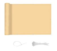 LOVE STORY Brise Vue pour Balcon 90x400cm, Imperméable Couverture de Confidentialité Écran(PES),Protection UV Opaque pour Balcon with Cable Ties,Pare-Soleil pour Jardin Extérieur,Sable