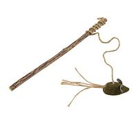 Love Story Canne à pêche en matatabi avec Souris en Herbe à Chat 25cm