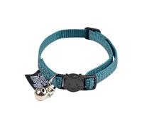 Love Story, Collier Anti-Etranglement avec Grelot Nylon 20>28 cm Réfléchissant Emeraude