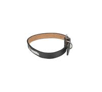 Love Story, Collier Cuir avec Plaque Métal Taille L 50 x 1,8 cm Noir