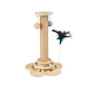 Love Story, Colonne à Griffer avec Jouets Integrés Corde Jute et Structure Bois D30 x H40 cm