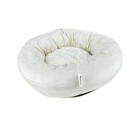 Love Story, Coussin Donut Rond Velours Cotelé Polyester D55 x H20 cm Crafty Ecru