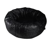 Love Story, Coussin Rond Apaisant D55 x 25 cm Paillettes Noir avec Paillettes Argentées