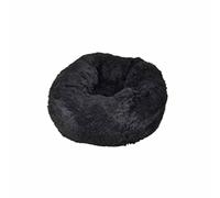 Coussin à poils longs pour chien et chat - Diamètre 55 cm Noir