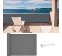 LOVE STORY Écran de Confidentialité pour Balcon 90x500cm avec Tissu HDPE,（Anthracite） Couverture de Balcon pour l'ombre, Écran Protecteur de Clôture avec œillets, Protection UV pour Jardin Extérieur