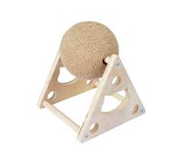 Love Story, Griffoir Boule Rotative Corde Jute et Structure Bois D16 x H20 cm