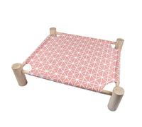 Love Story, Hamac avec Pieds en Bois Polyester 53 x 48 x H13 cm Boho Cat Rose