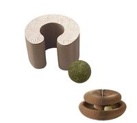 Love Story, Jouet Griffoir Magique Aimante avec Balle Herbe À Chat Carton 11 x 10,5 x H7 cm