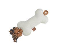 Love Story, Jouet Peluche Os avec Corde Sonore Polyester 13 x 6 x H37 cm Wooly