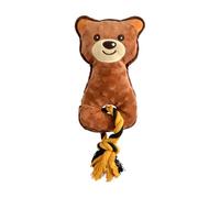 Love Story, Jouet Peluche Ours Sonore et Corde Polyester 15 x H.37 cm Les Compères Brun
