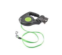 Love Story, Laisse Rétractable 3 en 1 Lumiere Led/Sacs Déjections Max 20Kg - 5M Noir