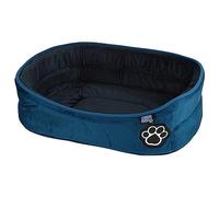 Love Story, Panier Ovale Polyester 80 x 62 cm Patchy Emeraude/Charbon