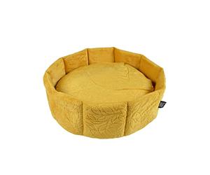 Love Story, Panier Rond Polyester D48 x H16 cm Boho Cat Moutarde