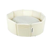 Love Story, Panier Rond Velours Cotelé Polyester D48 x H16 cm Crafty Ecru