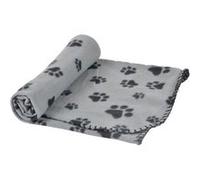 Love Story - Plaid polaire imprimé pattes de chien - Gris et noir G