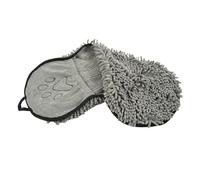 Love Story, Serviette Microfibre Chenille pour Animaux 2 Poches Polyester 78 x 32 cm Gris