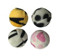 Love Story, Set de 4 Balles Polyester Sonore D4 cm Jaune Blanc Noir Rose
