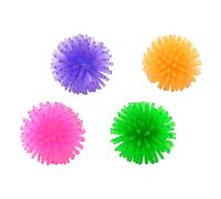 Love Story, Set de 4 Oursins PVC D3 cm Jaune Rose Prune Vert