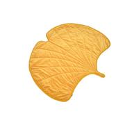 Love Story, Tapis Nomade Feuille Gingko Bi-Matière Microfibre et Velours 120 x 110 cm Jaune