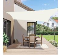 LOVE STORY Voile d'ombrage 2x3m Rectangulaire Imperméable à l'eau PES Toile d'ombrage Crème avec 95% de Protection UV pour Patio Extérieur Jardin