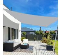 LOVE STORY Voile d'ombrage 2x4m Rectangulaire Imperméable à l'eau PES Toile d'ombrage Gris avec 95% de Protection UV pour Patio Extérieur Jardin