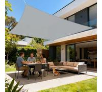 LOVE STORY Voile d'ombrage 2x4m Rectangulaire Imperméable à l'eau Toile d'ombrage Gris PES avec 95% de Protection UV pour Patio Extérieur Jardin