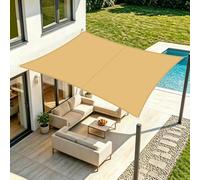 LOVE STORY Voile d'Ombrage Imperméable 2x3m Rectangulaire, Oxford Toile Ombrage Une Protection des Rayons 95% UV pour Extérieur Jardin Terrass Patio, Sable