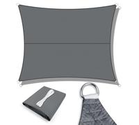 LOVE STORY Voile d'Ombrage Imperméable 3x4m Rectangulaire, Oxford Toile Ombrage Une Protection des Rayons 95% UV pour Extérieur Jardin Terrass Patio, Anthracite