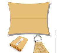 LOVE STORY Voile d'Ombrage Imperméable 3x4m Rectangulaire, Oxford Toile Ombrage Une Protection des Rayons 95% UV pour Extérieur Jardin Terrass Patio, Sable