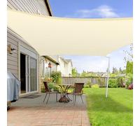 LOVE STORY Voile d'ombrage Rectangulaire 2x4m Toile Ombrage Crème avec Quincaillerie - Store en Tissu d'ombrage courbé,Translucide (HDPE) pour Terrasse, Porche,Jardin, Protection UV à 95%