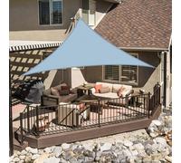 LOVE STORY Voile d'ombrage Triangulaire 2x2x2m Imperméable à l'eau PES Toile d'ombrage Bleu avec 95% de Protection UV pour Patio Extérieur Jardin