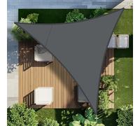 LOVE STORY Voile d'ombrage Triangulaire 3.6x3.6x3.6m Imperméable à l'eau PES Toile d'ombrage Anthracite avec 95% de Protection UV pour Patio Extérieur Jardin