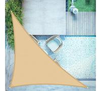 LOVE STORY Voile d'ombrage Triangulaire 3x3x4.25m Imperméable à l'eau PES Toile d'ombrage Sable avec 95% de Protection UV pour Patio Extérieur Jardin