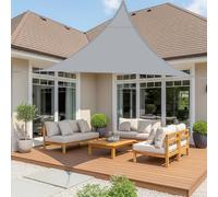 LOVE STORY Voile d'ombrage Triangulaire 4x4x4m Imperméable à l'eau PES Toile d'ombrage Gris avec 95% de Protection UV pour Patio Extérieur Jardin