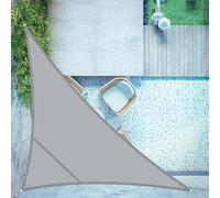 LOVE STORY Voile d'ombrage Triangulaire 4x4x5.65m Imperméable à l'eau PES Toile d'ombrage Gris avec 95% de Protection UV pour Patio Extérieur Jardin